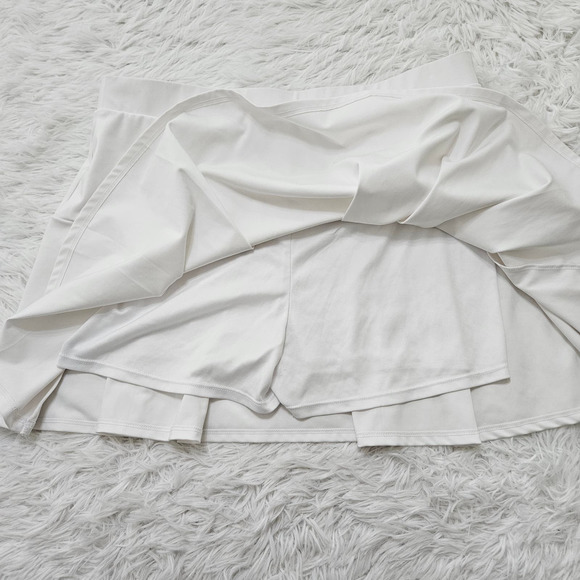 Citrine Glow Sz XL White Tiered Pleated Flare Tenniscore Golf Preppy Mini‎ Skirt - Picture 3 of 8